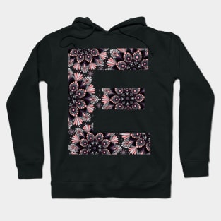 Dottillism Mandala Letter E Dark Hoodie